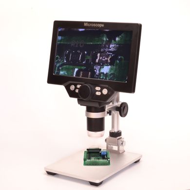Цифровой микроскоп с экраном на штативе з акумулятором (1-1200X, 7 дюймов, 12MP) WALCOM G1200 1747 фото
