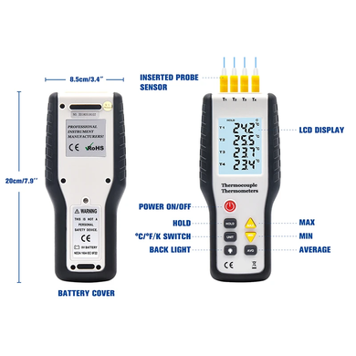 Цифровой термометр (4 канала, термопары K-типа) WALCOM HT-9815 1615 фото