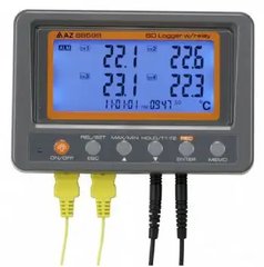 Термометр логгер четырехканальный (2х К-тип, 2х термистор) AZ-88599 2087 фото