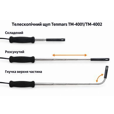 Термоанемометр-гигрометр с телескопическим зондом и точкой росы Tenmars TM-4002 820 фото