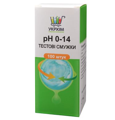 Індикаторні смужки на pH 0–14 (100 шт.) UKRHIM TS-PH14-100 1620 фото
