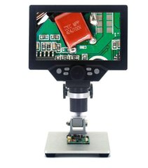 Цифровий мікроскоп з екраном на штативі з акумулятором (1-1200X, 7 дюймів, 12MP) WALCOM G1200 1747 фото