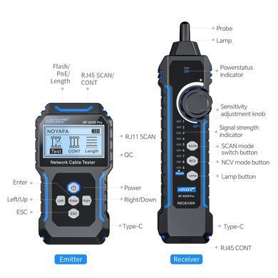 Багатофункціональний кабельний тестер NOYAFA NF-8209 Pro 2470 фото