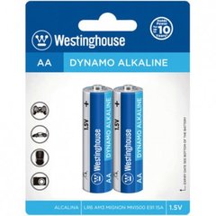 Лужна батарейка Dynamo Alkaline AA/LR6 2шт/уп blister Westinghouse LR6-BP2 2181 фото