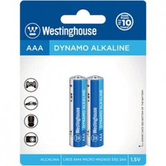 Лужна батарейка Dynamo Alkaline AAA/LR03 2шт/уп blister Westinghouse LR03-BP2 2182 фото