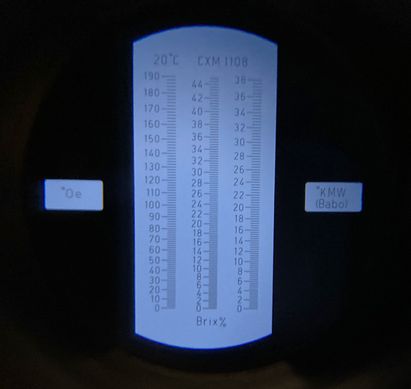 Рефрактометр для вина (0~190° Oe; 0~38 KMW; 0~44 % Brix) WALCOM REF 715 182 фото