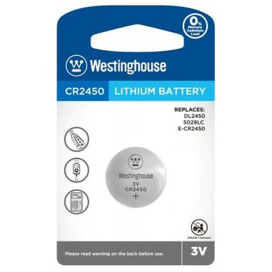 Літієва батарейка Lithium "таблетка" 1шт/уп blister Westinghouse CR2450-BP1 2208 фото